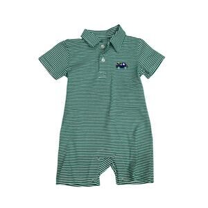 NWT Itsy Bitsy Size 12M Mardi Gras Polo Romper